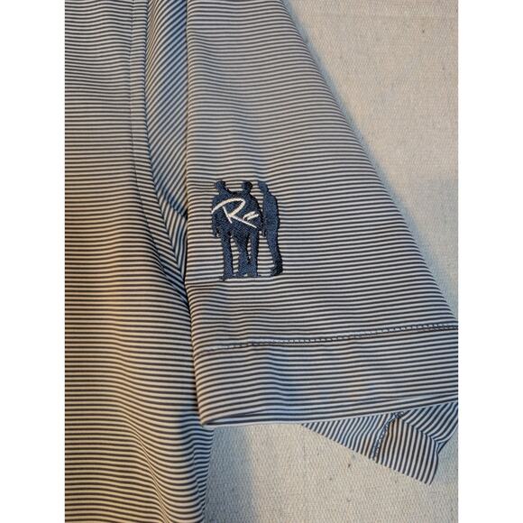 Peter Millar Summer Comfort Golf Polo Shirt Large Blue/White Striped. - Picture 3 of 6